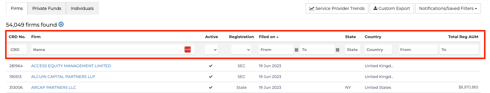 How to: Search Form ADV Filings